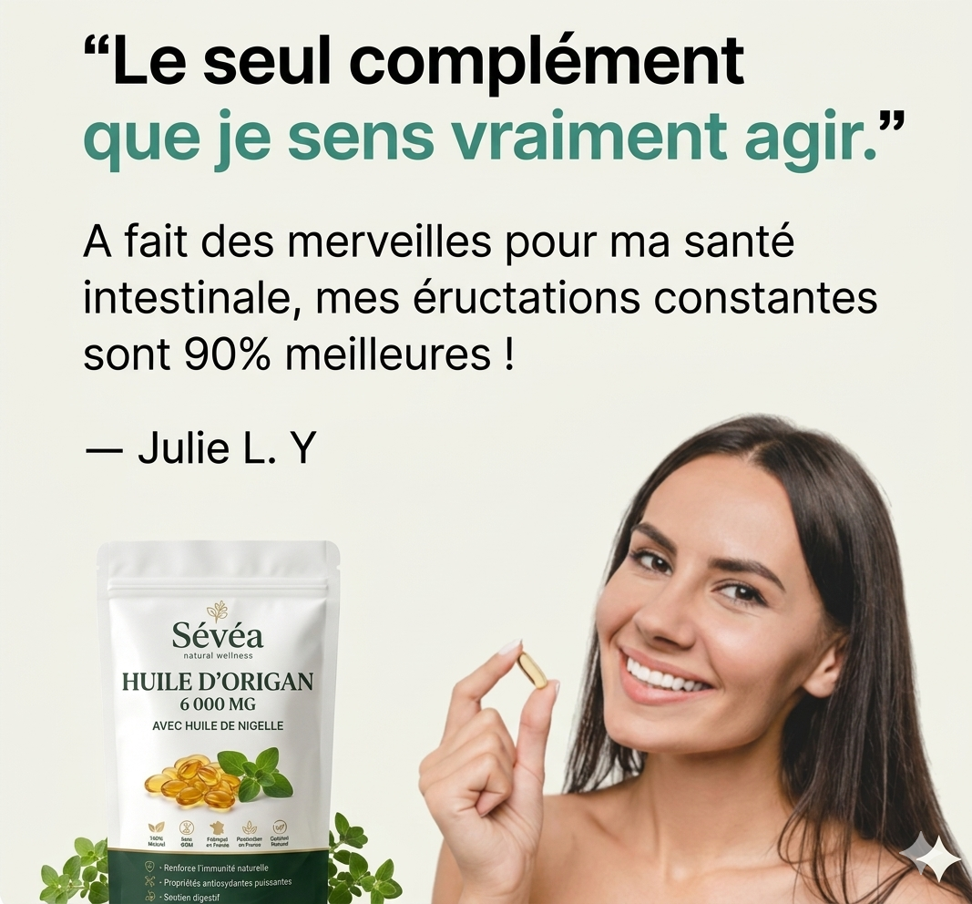 Sévéa® Huile d'Origan — Softgels Immunité & Santé Intestinale