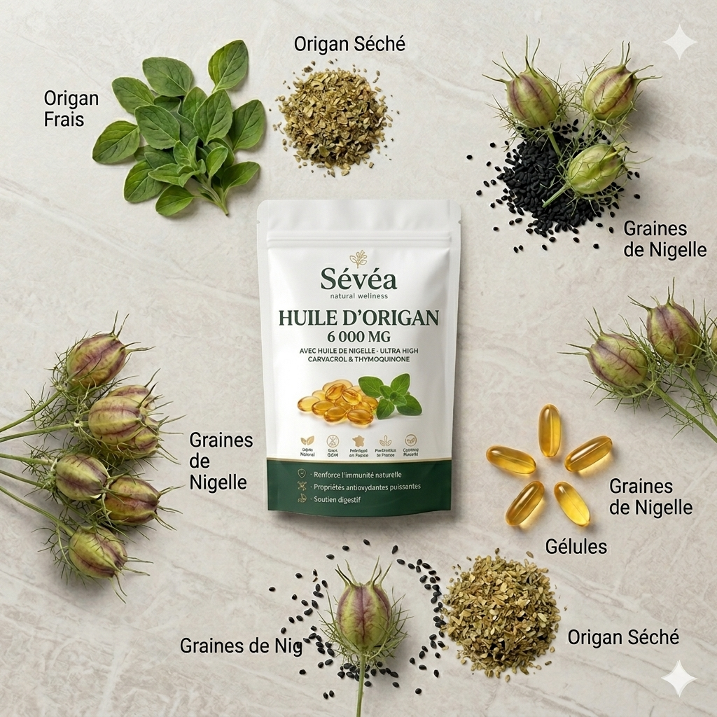 Sévéa® Huile d'Origan — Softgels Immunité & Santé Intestinale